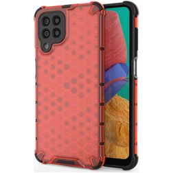 Mobigear Honeycomb Samsung Galaxy M33 Fodral Hårdplast Skal Stötsäkert - Röd