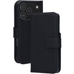 Mobiparts Wallet iPhone 17 Pro MagSafe Äkta läder Plånboksfodral med sedelfack - Svart