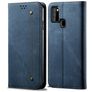 Mobigear Denim Slim Samsung Galaxy A21s Plånboksfodral med sedelfack - Blå