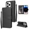 Mobigear Wallet iPhone 14 Pro Max Lompakkokotelo + Setelitasku - Musta