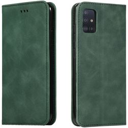 Mobigear Retro Slim Samsung Galaxy A71 Lompakkokotelo + Setelitasku - Vihreä