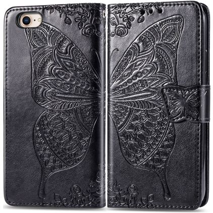 Mobigear Butterfly iPhone 8 Lompakkokotelo + Setelitasku - Musta