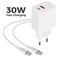 Mobiparts Wall Charger Dual USB / USB-C USB-C 1 Meter Power Delivery 30W 3A - White