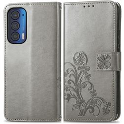 Mobigear Clover Motorola Edge (2021) Knížkové pouzdro Peněženka - Šedá