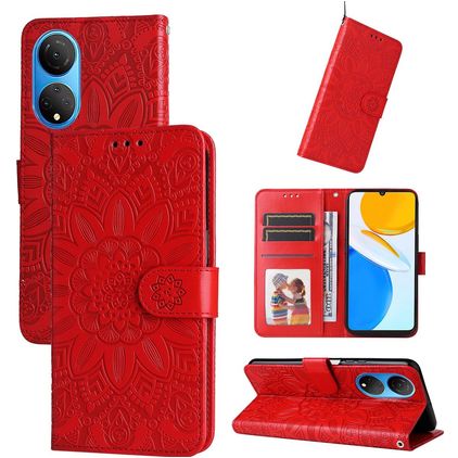 Mobigear Sunflower HONOR X7 Capa livro Carteira - Vermelho