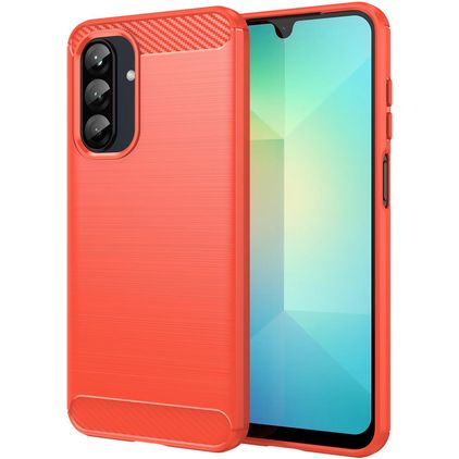 Mobigear Brushed Slim Samsung Galaxy A26 Fleksibel TPU Bagsidecover - Rød