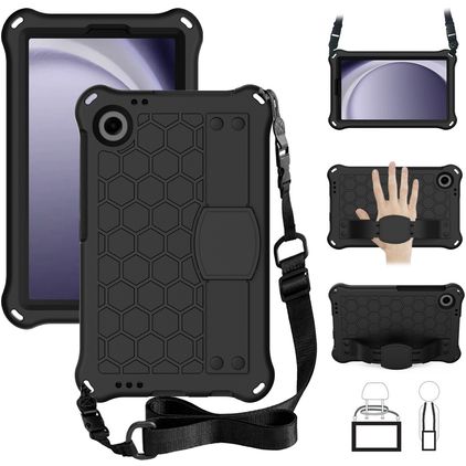 Mobigear HexStrap Samsung Galaxy Tab A11 Espuma EVA Capa traseira + Alça de ombro - Preto