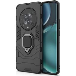 Mobigear Armor Ring HONOR Magic 4 Pro Plástico rígido Capa traseira Antichoque com anel - Preto