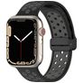 Mobigear Sport Plus Mag Silikoni Apple Watch Ranneke Magneettilukko - 42/41/40/38 mm - Musta / Harmaa