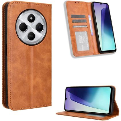 Mobigear Sensation Xiaomi Redmi 14C Lompakkokotelo + Setelitasku - Ruskea