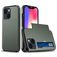 Mobigear Card iPhone 15 Hardcase Etui plecki Wstrząsoodporne z kieszenią na karty - Zielony wojskowy
