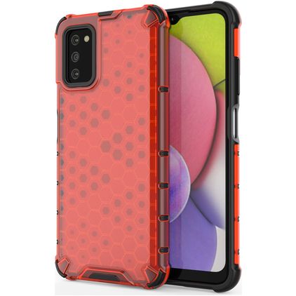 Mobigear Honeycomb Samsung Galaxy A03s Hardcase Back cover Antiurto - Rosso