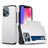 Mobigear Card iPhone 14 Pro Plástico rígido Capa traseira Antichoque com porta-cartões - Branco