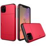 Mobigear Card iPhone 11 Kova Suojakuori Iskunkestävä + Korttitasku - Punainen