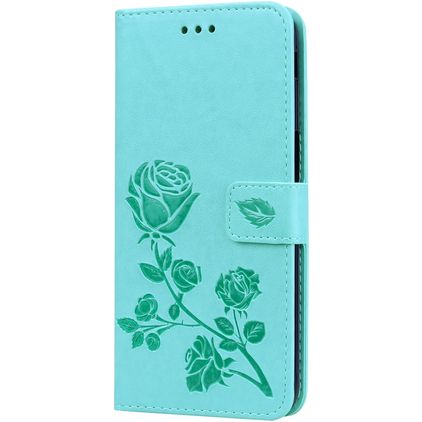 Mobigear Roses Samsung Galaxy J6 Plus Capa livro Carteira - Turquesa