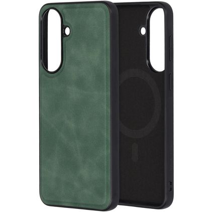 Mobiparts Classic Samsung Galaxy A57 MagSafe TPU / Cuero sintético Carcasa - Emerald Green