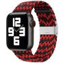 Mobigear Braided Nylon Apple Watch Řemínek Zaklapávací spona - 42/41/40/38 mm - Černá / Červená