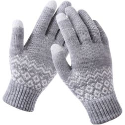 Mobigear Stretch Guanti touch screen Tessuto - One-Size - Grigio
