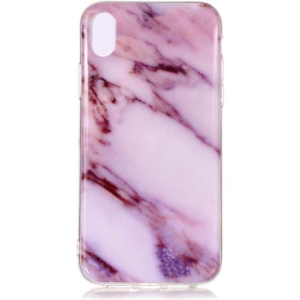 Mobigear Marble iPhone XS Max TPU flessibile Back cover - Viola