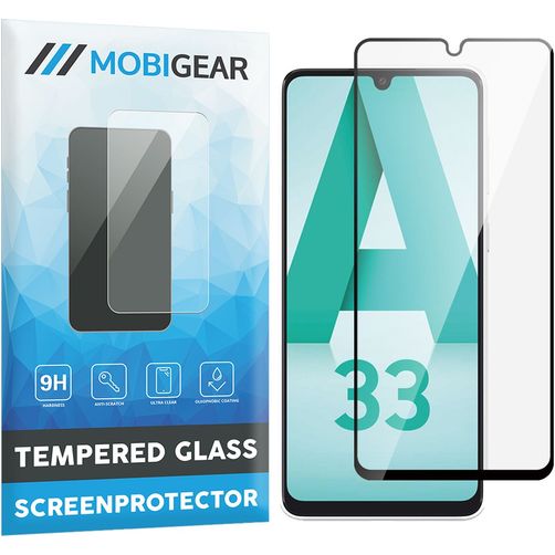 Mobigear Premium Samsung Galaxy A33 Tempered Glass Screen Protector - Case Friendly - Black