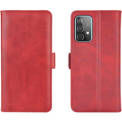 Mobigear Slim Magnet Samsung Galaxy A52 Knížkové pouzdro Peněženka - Červená