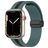 Mobigear Stripe Mag Silikoni Apple Watch Ranneke Magneettilukko - 42/41/40/38 mm - Musta / Vihreä