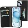 Mobiparts Classic Wallet iPhone 15 Lompakkokotelo + Setelitasku - Musta