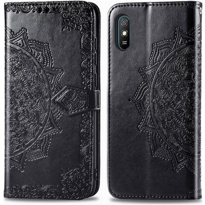 Mobigear Mandala Xiaomi Redmi 9A Pungetui med Seddelrum - Sort