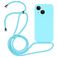 Mobigear Lanyard iPhone 14 Silicone Capa com cordão - Azul