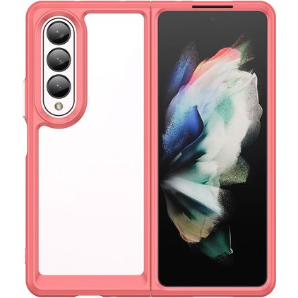 Mobigear Crystal Samsung Galaxy Z Fold 4 Hardcase Back cover - Trasparente / Rosso