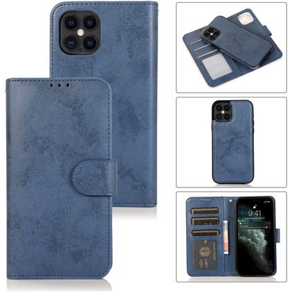 Mobigear Wallet iPhone 12 Pro Capa livro 2 em 1 com capa traseira amovível Carteira - Azul escuro