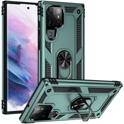 Mobigear Armor Ring Samsung Galaxy S22 Ultra Hardcase Back cover Antiurto con anello - Verde