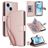 Mobigear Wallet iPhone 15 Plus Funda tipo libro Cartera - Oro rosa
