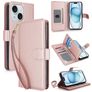Mobigear Wallet iPhone 15 Etui z klapką typu portfel - Różowe złoto