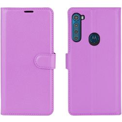 Mobigear Classic Motorola One Fusion Plus Capa livro Carteira - Roxo