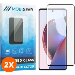 Mobigear Premium Motorola Edge 30 Ultra Panssarilasi Näytönsuoja - Suojakuoren kanssa yhteensopiva - Musta (2 kpl)