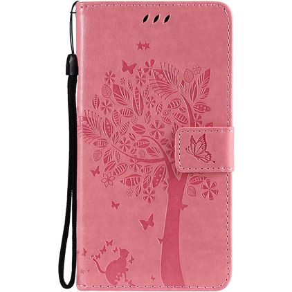 Mobigear Tree Samsung Galaxy S21 Pungetui med Seddelrum - Magenta