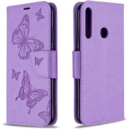 Mobigear Butterfly Huawei P40 Lite E Lompakkokotelo + Setelitasku - Violetti