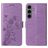 Mobigear Flowers Samsung Galaxy S24 FE Pungetui med Seddelrum - Lilla