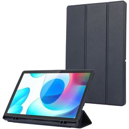 Mobigear Tri-Fold Gel Samsung Galaxy Tab A9 Plus (2023) TPU / Leatherette Wallet case + Stylus Holder - Dark Blue