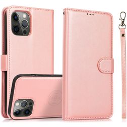 Mobigear Wallet iPhone 16 Pro Cover a libro 2 in 1 con guscio estraibile a portafoglio - Oro rosa