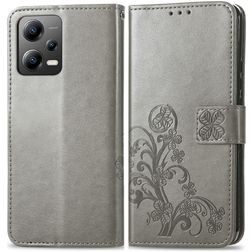 Mobigear Clover POCO X5 Lompakkokotelo + Setelitasku - Harmaa
