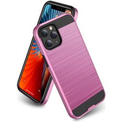 Mobigear Brushed Armor iPhone 12 Pro Max Hard Case Back cover Shockproof - Pink
