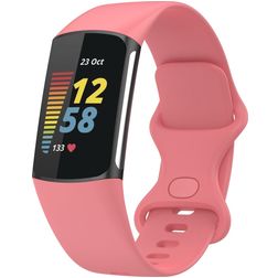 Mobigear Sport Dual Silicone Fitbit Charge 5 Cinturino Chiusura a perno - Magenta