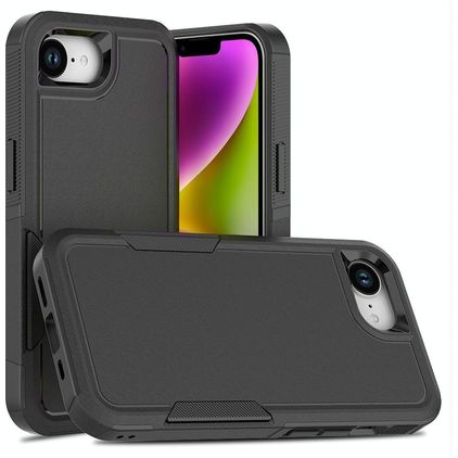 Mobigear Heavy Armor iPhone 17e Plástico rígido Capa traseira Antichoque - Preto