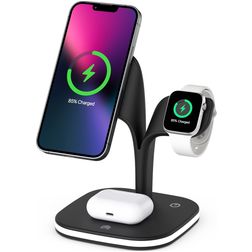 Mobigear MagStation Pro 3in1 MagSafe Charging Station for iPhone / AirPods & Apple Watch - Black