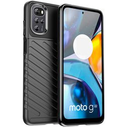 Mobigear Groove Motorola Moto E32 Fleksibel TPU Bagsidecover - Sort