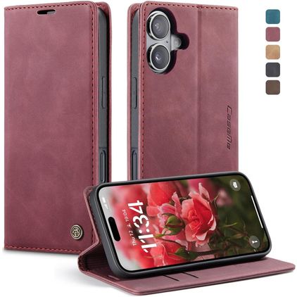 CaseMe 013 iPhone 17 Lompakkokotelo + Setelitasku - Punainen
