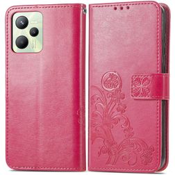 Mobigear Clover Realme C35 Lompakkokotelo + Setelitasku - Magenta