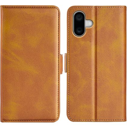 Mobigear Slim Magnet iPhone 16 Plus Funda tipo libro Cartera - Coñac